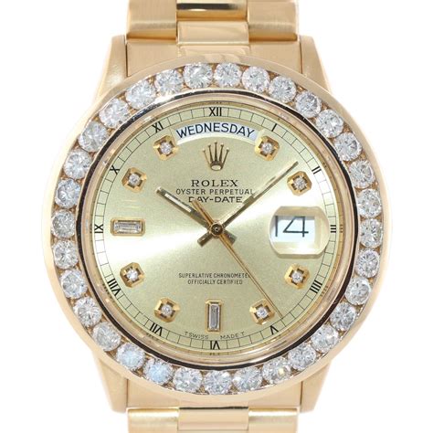 rolex 36mm 3 carat baguette bezel|rolex president diamond bezel.